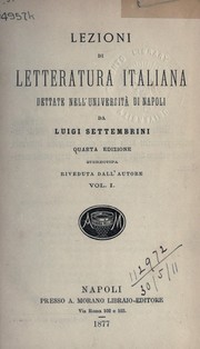 Cover of: Lezioni de litteratura italiana: dettate nell'Università di Napoli