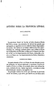Cover of: Apuntes sobre la provincia litoral de Loreto