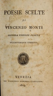 Cover of: Poesie scelte di Vincenzo Monti by Vincenzo Monti