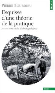 Cover of: Esquisse d'une theorie de la pratique