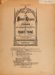 Cover of: 1er andante religioso: pour violon avec accompagnement de piano : op. 70