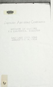 Cover of: District Advisors' Conference by District Advisors' Conference (1st 1936 Salt Lake City, Utah)