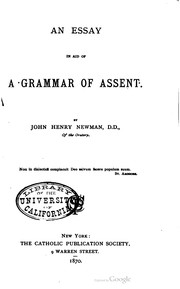 Cover of: An essay in aid of a grammar of assent by 