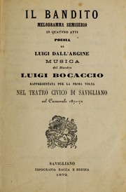 Cover of: Il bandito by Luigi Bocaccio