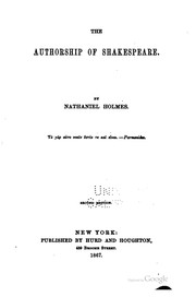 Cover of: The authorship of Shakespeare.