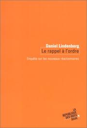 Cover of: Le rappel à l'ordre by Daniel Lindenberg
