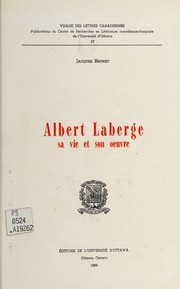 Cover of: Albert Laberge by Jacques Brunet