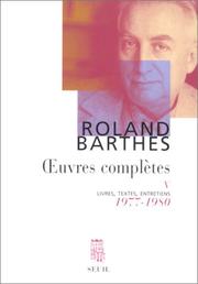 Cover of: Âuvres complÃ¨tes, tome 5 : Livres, textes, entretiens, 1977-1980
