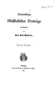 Cover of: Sammlung musikalischer Vorträge by Paul Waldersee