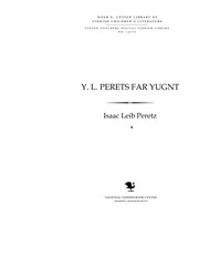 Cover of: Y. L. Perets far yugnṭ by Isaac Leib Peretz