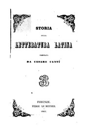 Cover of: Storia della letteratura latina