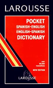Cover of: Larousse Pocket Spanish/English English/Spanish Dictionary/Larousse Pocket Diccionario Español-Ingles Ingles-Español