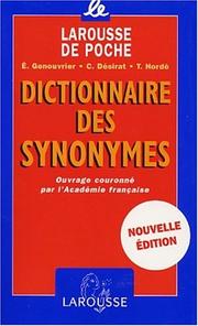 Cover of: Dictionnaire des synonymes
