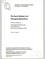The farm worker in a changing agriculture by Metzler, William H.