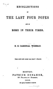 Cover of: Recollections of the last four popes and of Rome in their times