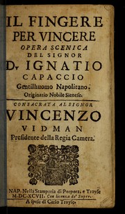 Cover of: Il fingere per vincere by Ignatio Capaccio