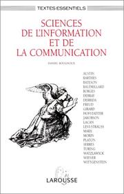 Cover of: Sciences de l'information et de la communication by Daniel Bougnoux