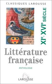 Cover of: Anthologie De La Litterature (Moyen Age/Renaissance) (Classiques Larousse)