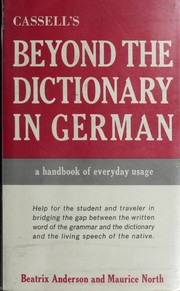 Cover of: Cassell's Beyond the dictionary in German by Beatrix Anderson