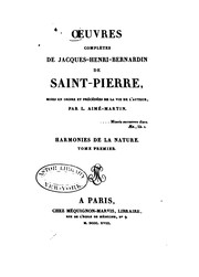 Cover of: Oeuvres complètes de Jacques-Henri-Bernardin de Saint-Pierre: mises en ordre et précédées de la vie de l'auteur
