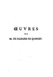 Cover of: Œuvres de M. de Falbaire de Quingey. by Fenouillot de Falbaire M.