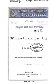 Cover of: Geologisk kart med beskrivelse over Kristiania by by Knut Olai Knutsen Bjørlykke