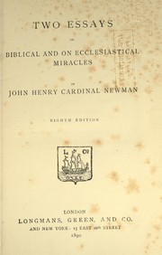 Cover of: Two essays on biblical and on ecclesiastical miracles by John Henry Newman