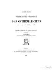 Cover of: Proceedings of the International Mathematical Congress Held ...
