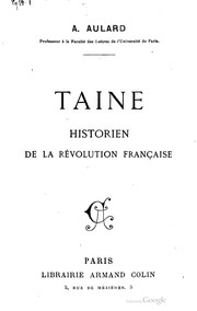 Cover of: Taine: historien de la révolution française.