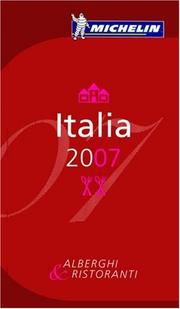 Cover of: Michelin Red Guide Guide 2007 Italia (Michelin Red Guides) by 