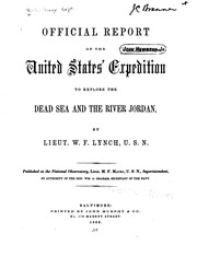 Cover of: Official Report of the United States' Expedition to Explore the Dead Sea and the River Jordan by William Francis Lynch
