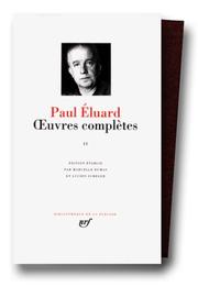 Cover of: Oeuvres Completes 2 by Paul Éluard