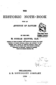 Cover of: The historic note-book, with an appendix of battles