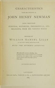 Cover of: Characteristics from the writings of John Henry Newman by John Henry Newman