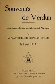 Cover of: Souvenirs de Verdun: conférence donnée au Monument National