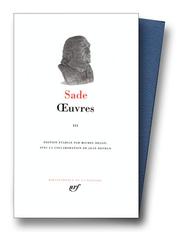 Cover of: Sade : Oeuvres, tome 3