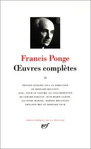 Cover of: Francis Ponge : Oeuvres complètes, tome 2