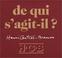 Cover of: De qui s'agit-il?