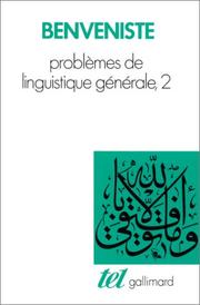 Cover of: Problèmes de linguistique générale, tome 2