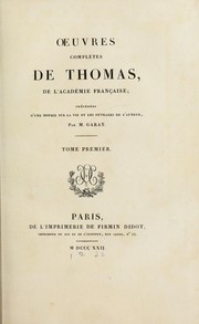 Cover of: Oeuvres complètes by Antoine Léonard Thomas