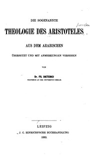 Cover of: Die sogenannte Theologie des Aristoteles