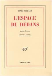 Cover of: L'Espace du dedans by Henri Michaux