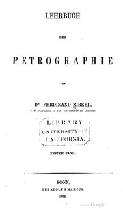 Cover of: Lehrbuch der petrographie