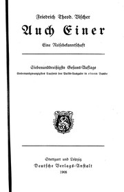 Cover of: Auch einer by Friedrich Theod. Vischer.