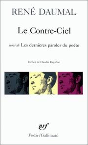 Cover of: Le contre-ciel by René Daumal