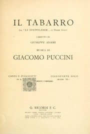Cover of: Il tabarro (da "La Houppelande" di Didier Gold) by Giacomo Puccini