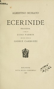 Cover of: Ecerinide by Albertino Mussato