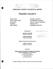 Cover of: Prairie County: Montana county statistical report