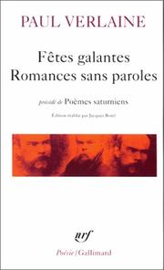 Cover of: Fetes Galantes/Romances Sans Paroles/Poemes Saturniens