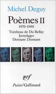 Cover of: Poèmes II, 1970-1980